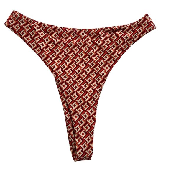 MONDAY Swimwear Capri Thong Bikini Bottoms in Lattice Geo - Picture 4 of 5